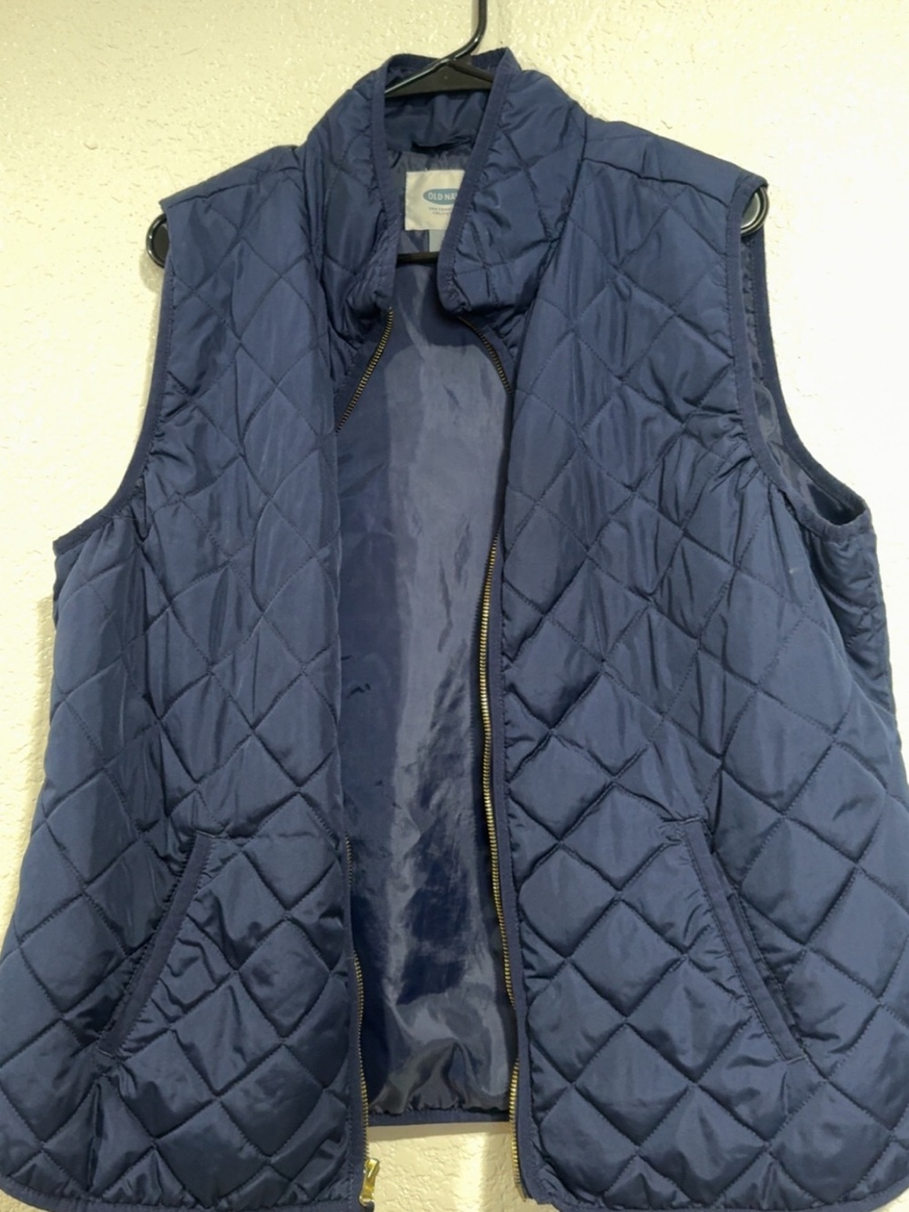 Quilted Navy Sleeveless Vest